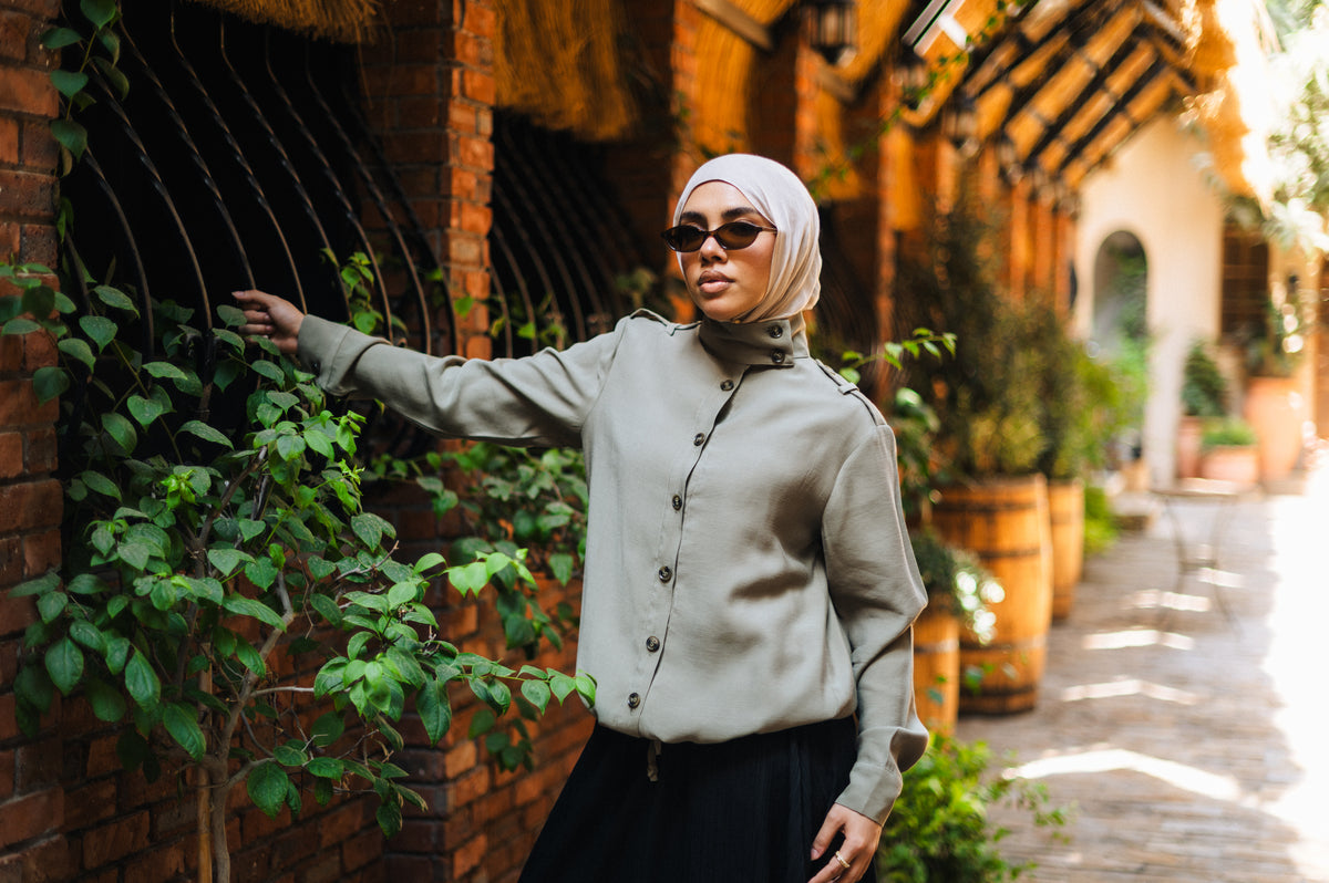 The Drawstring Collar Shirt