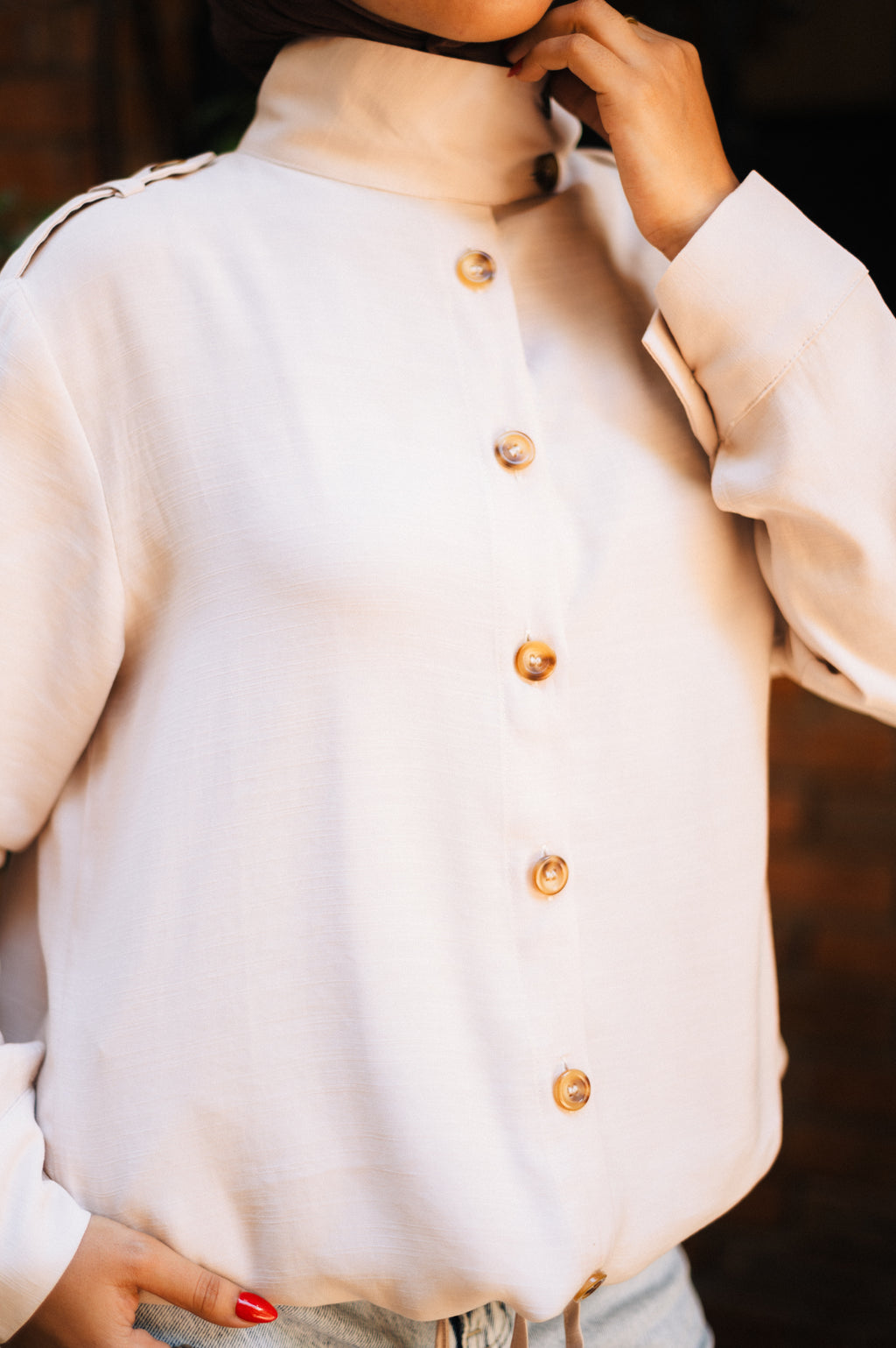 The Drawstring Collar Shirt