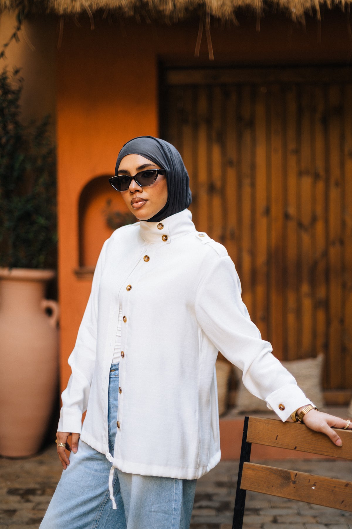 The Drawstring Collar Shirt
