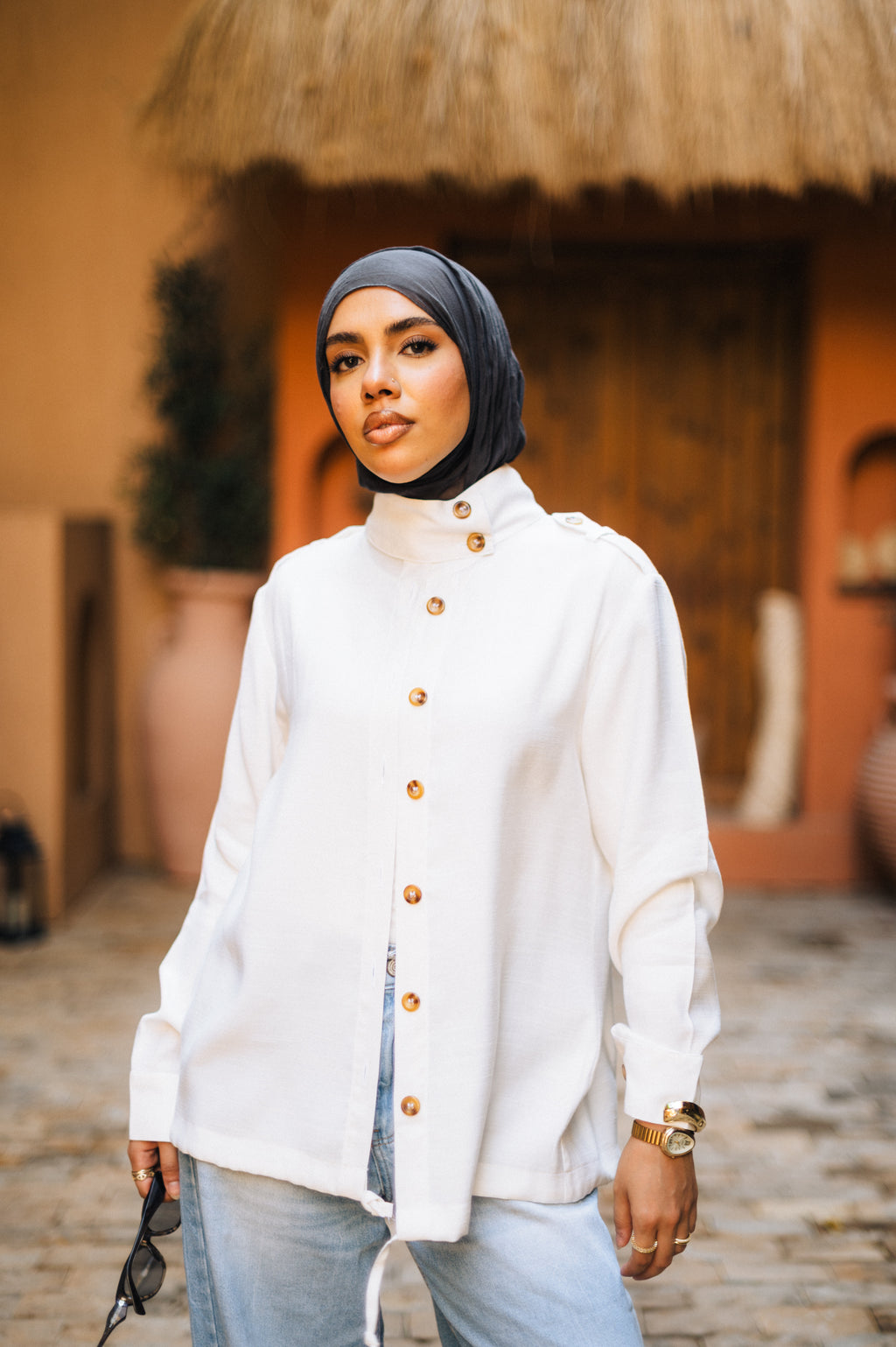 The Drawstring Collar Shirt